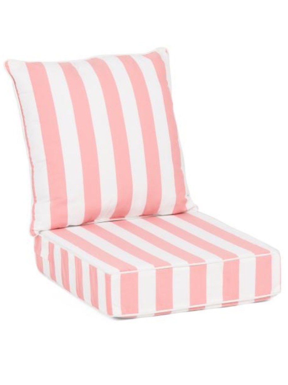 Sherry Kline Pink and White Striped Outdoor Chair Cushion, 2pc